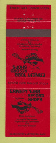 Matchbook Cover - Ernest Tubbs Record Shops Nashville Pigeon Forge TN RED