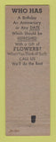 Matchbook Cover - Castburn's Flowers Meridian MS