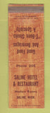 Matchbook Cover - Saline Hotel Restaurant Saline MI WEAR