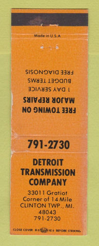 Matchbook Cover - Detroit Transmission Company Clinton Township MI WEAR