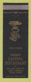 Matchbook Cover - Taylor's Kachina Restaurant Mesa AZ