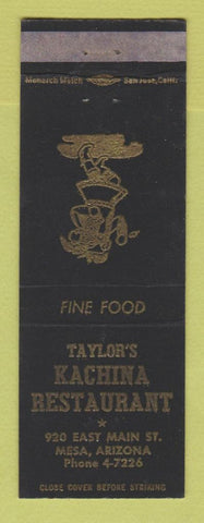 Matchbook Cover - Taylor's Kachina Restaurant Mesa AZ