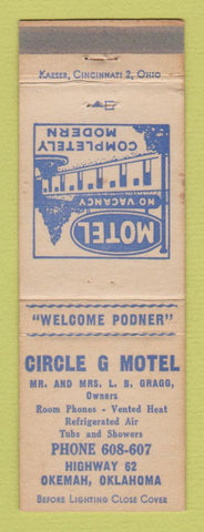 Matchbook Cover - Circle G Motel Okemah OK