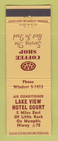 Matchbook Cover - Lake View Hotel Court Little Rock AR area