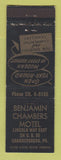 Matchbook Cover - Benjamin Chambers Motel Chambersburg PA