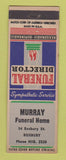 Matchbook Cover - Murray Funeral Home Roxbury MA
