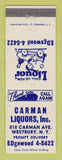 Matchbook Cover - Carman Liquor Store Westbury NY