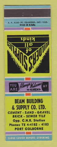 Matchbook Cover - Beam Building Supply cement sand gravel Port Colborne ON