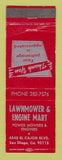 Matchbook Cover - Lawnmower and Engine Mart San Diego CA WEAR