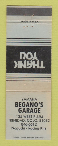 Matchbook Cover - Yamaha Begano's Garage Trinidad Colorado motorcycles WEAR