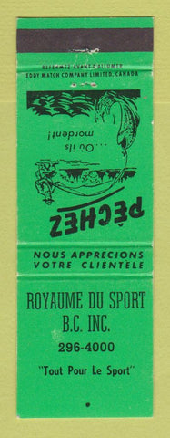 Matchbook Cover - Royaume Du Sport BC QC?
