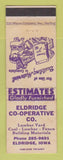 Matchbook Cover - Eldridge COOP Lumber Yard Eldridge IA WEAR