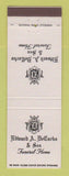 Matchbook Cover - Edward DeCarbo Funeral Home New Castle PA