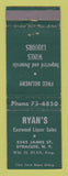 Matchbook Cover - Ryan's Eastwood Liquor Store Syracuse NY