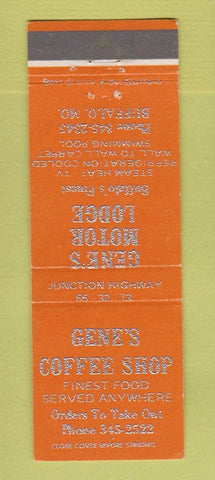 Matchbook Cover - Gene's Motor Lodge Coffee Shop Buffalo MO