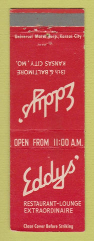 Matchbook Cover - Eddy's Restaurnt Kansas City MO