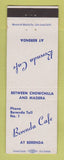 Matchbook Cover - Berenda Cafe Berenda CA