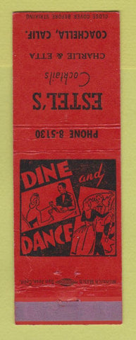 Matchbook Cover - Estel's Cocktails Coachella CA CREASED