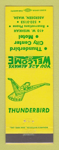 Matchbook Cover - Thunderbird City Center Motel Aberdeen WA