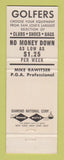 Matchbook Cover - Mike Rawitser Golf Shop San Jose CA