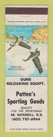 Matchbook Cover - Patten's Sporting Goods North Haverhill NH WEAR