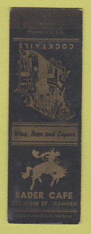 Matchbook Cover - Bader Cafe Camden SAMPLE WEAR