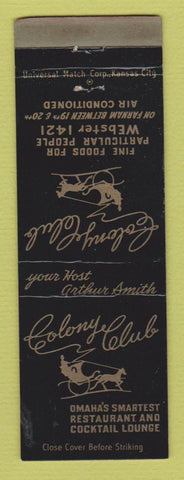 Matchbook Cover - Colony Club Restaurant Omaha NE
