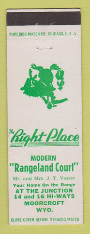 Matchbook Cover - Rangeland Court Motel Moorcroft WY