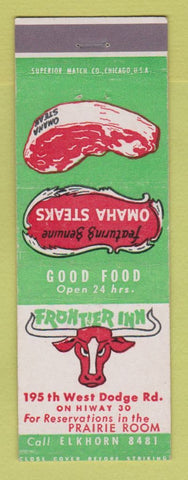 Matchbook Cover - Frontier Inn Omaha? NE?
