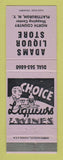 Matchbook Cover - Adams Liquor Store Plattsburgh NY LAVENDER