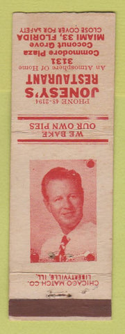 Matchbook Cover - Jonesy's Restaurant Miami FL