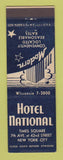 Matchbook Cover - Hotel National New York City