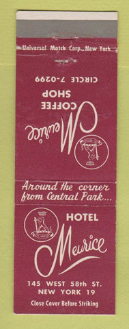Matchbook Cover - Hotel Maurice New York City