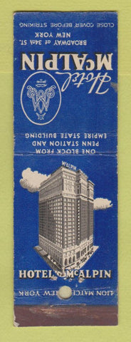Matchbook Cover - Hotel McAlpin New York City WEAR