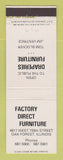 Matchbook Cover - Factory Direct Furniture Oak Forest IL