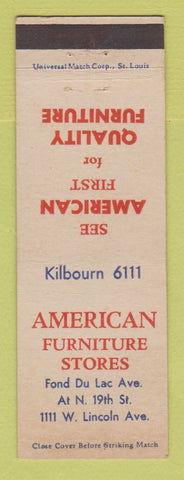 Matchbook Cover - American Furniture Stores Milwaukee? WI