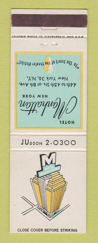 Matchbook Cover - Hotel Manhattan New York City