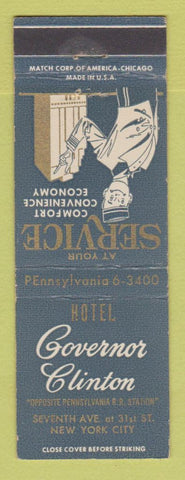 Matchbook Cover - Hotel Governor Clinton New York City bellhop