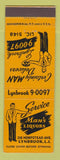 Matchbook Cover - Service Man's Liquors Lynbrook LI WORN BACK CREASE