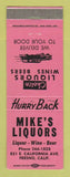 Matchbook Cover - Mike's Liquor Store Fresno CA WORN BACK