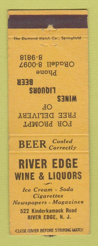 Matchbook Cover - River Edge Wine Liquor River Edge NJ WORN BACK