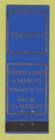 Matchbook Cover - Florimel's Dance Drumlin's 1941 Marisians