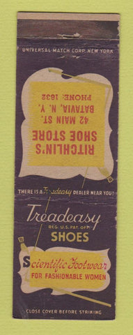 Matchbook Cover - Treadeasy Shoes Richlin's Batavia NY WEAR