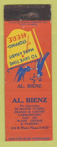 Matchbook Cover - Al Bienz Auto Repair WEAR