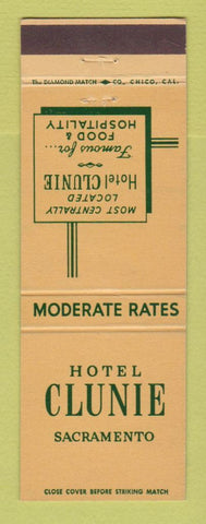 Matchbook Cover - Hotel Clunie Sacramento CA