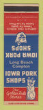 Matchbook Cover - Iowa Pork Shops pig Long Beach Compton CA