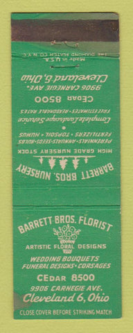 Matchbook Cover - Barrett Bros Florist Flowers Cleveland OH WEAR