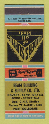 Matchbook Cover - Beam Building Supply cement sand gravel Port Colborne ON