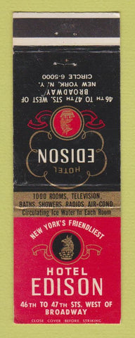 Matchbook Cover - Hotel Edison New York City