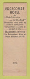 Matchbook Cover - Edgecombe Hotel New York City bellhop